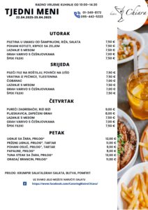 Pročitajte više o članku TJEDNI MENI 22.04.2025-25.04.2025