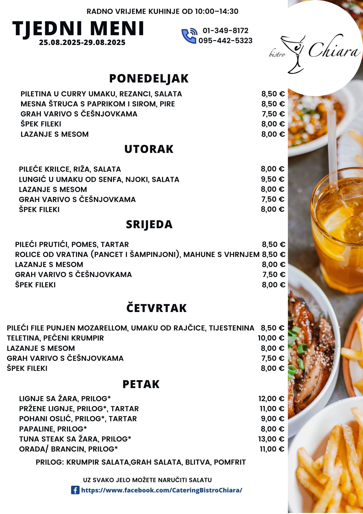 Pročitajte više o članku TJEDNI MENI 25.08.2025-29.08.2025
