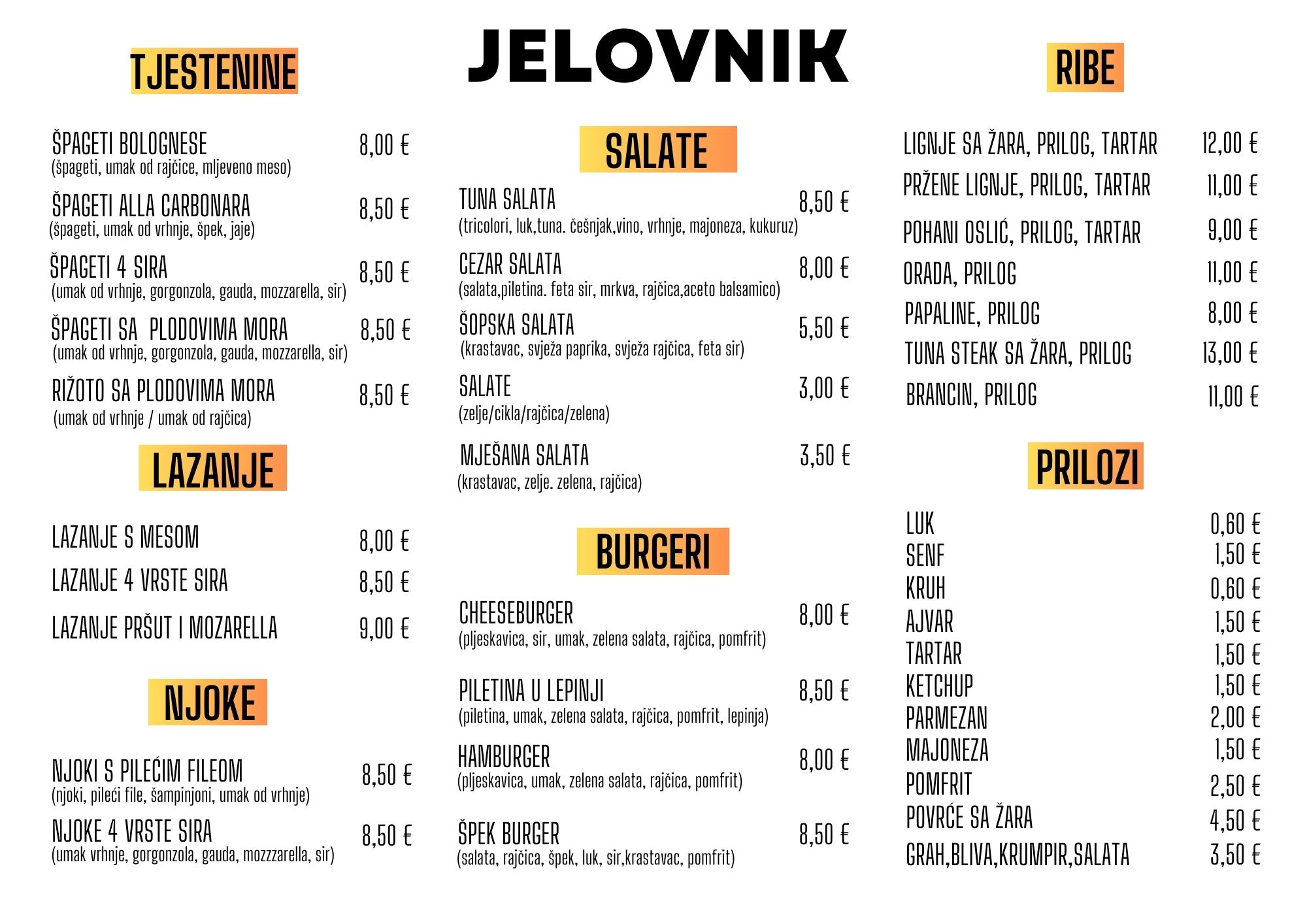 Pročitajte više o članku JELOVNIK