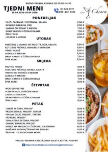 Pročitajte više o članku TJEDNI MENU 20.04.2026-24.04.2026