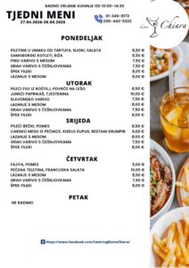 Pročitajte više o članku TJEDNI MENI 27.04.2026-30.04.2026