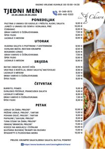 Pročitajte više o članku TJEDNI MENI 25.05.2026-29.05.2026